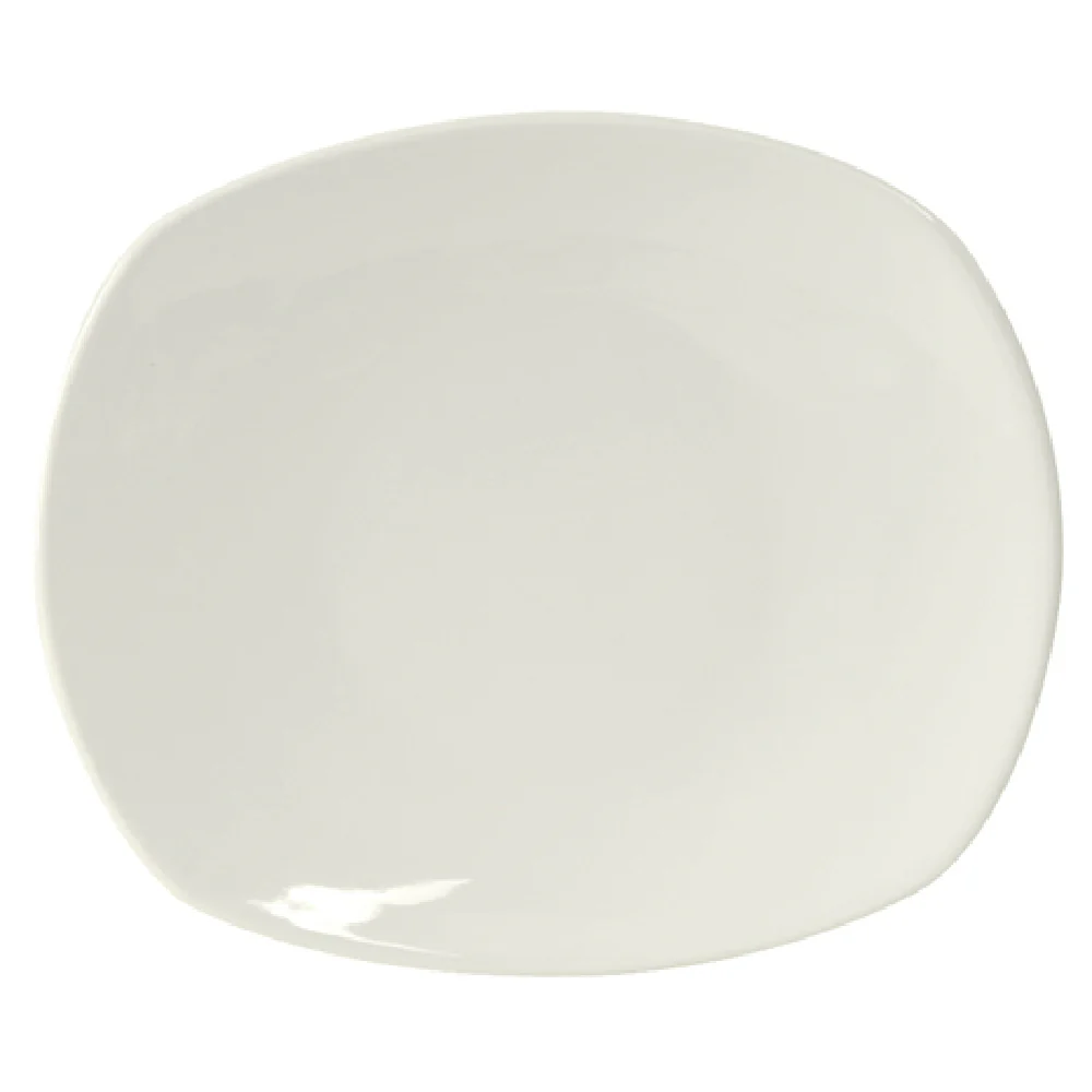 Tuxton AAU-006 10 Inch Oval Plate Ceramic Pearl White Dishwasher Safe