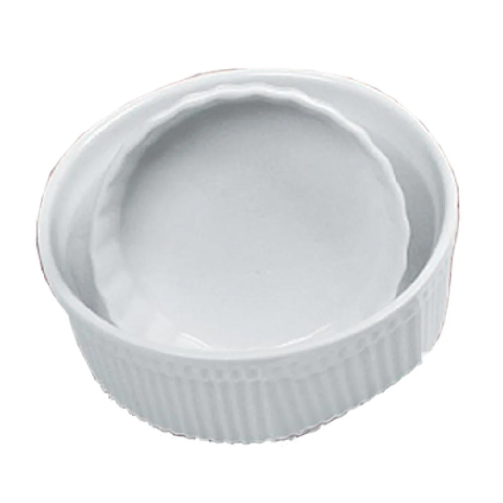 Yanco SF-164 64 Oz Soufflé Bowl Round Fluted Porcelain - Case of 12 Yanco SF-164 64 Oz Soufflé Bowl Round Fluted Porcelain - Case of 12