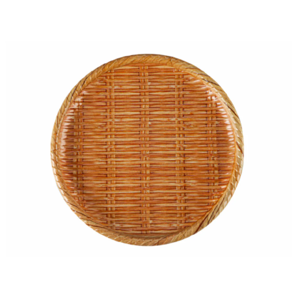 CAC China XBMB-16 10 Inch Bamboo Grove Plate Round Wooden Brown CAC China XBMB-16 10 Inch Bamboo Grove Plate Round Wooden Brown