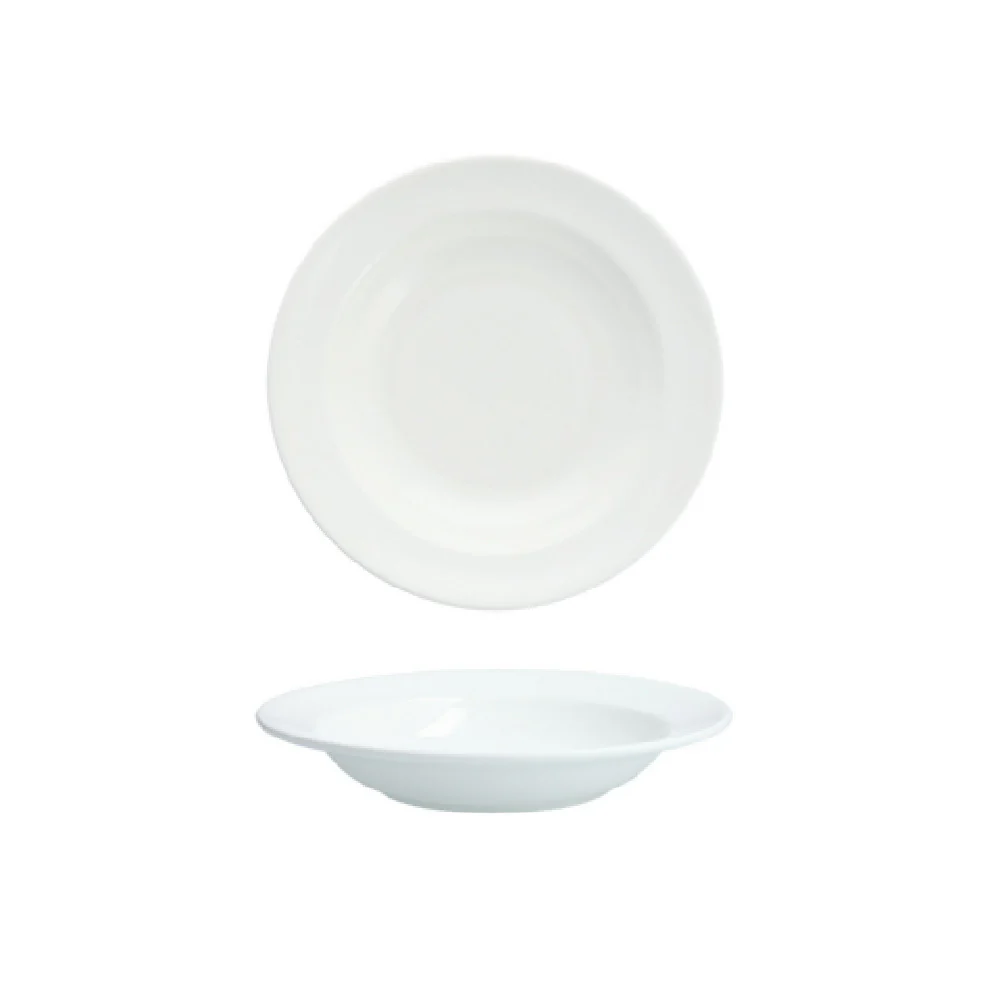 Fortessa HBW-00-201 9 Inch 14 Oz Rim Soup Plate Bone China White - 24 Packs Fortessa HBW-00-201 9 Inch 14 Oz Rim Soup Plate Bone China White - 24 Packs