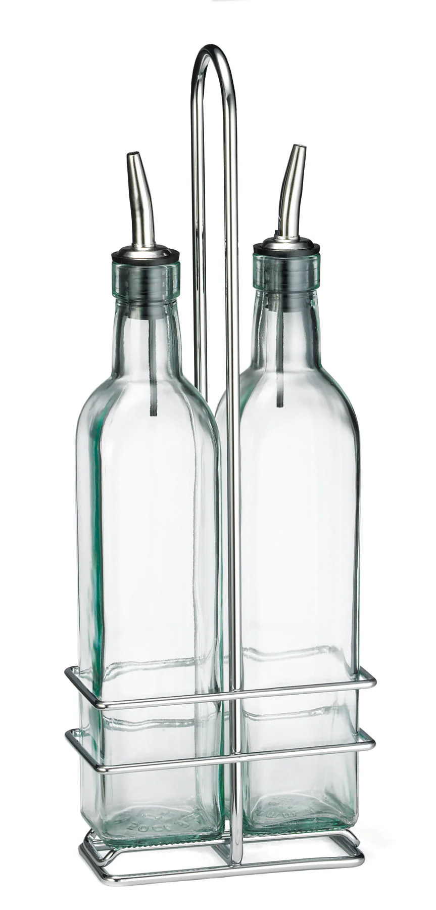 Tablecraft H916N 16 Oz Green Tint Glass Bottle Set with Stainless Steel Pourer Tablecraft H916N 16 Oz Green Tint Glass Bottle Set with Stainless Steel Pourer