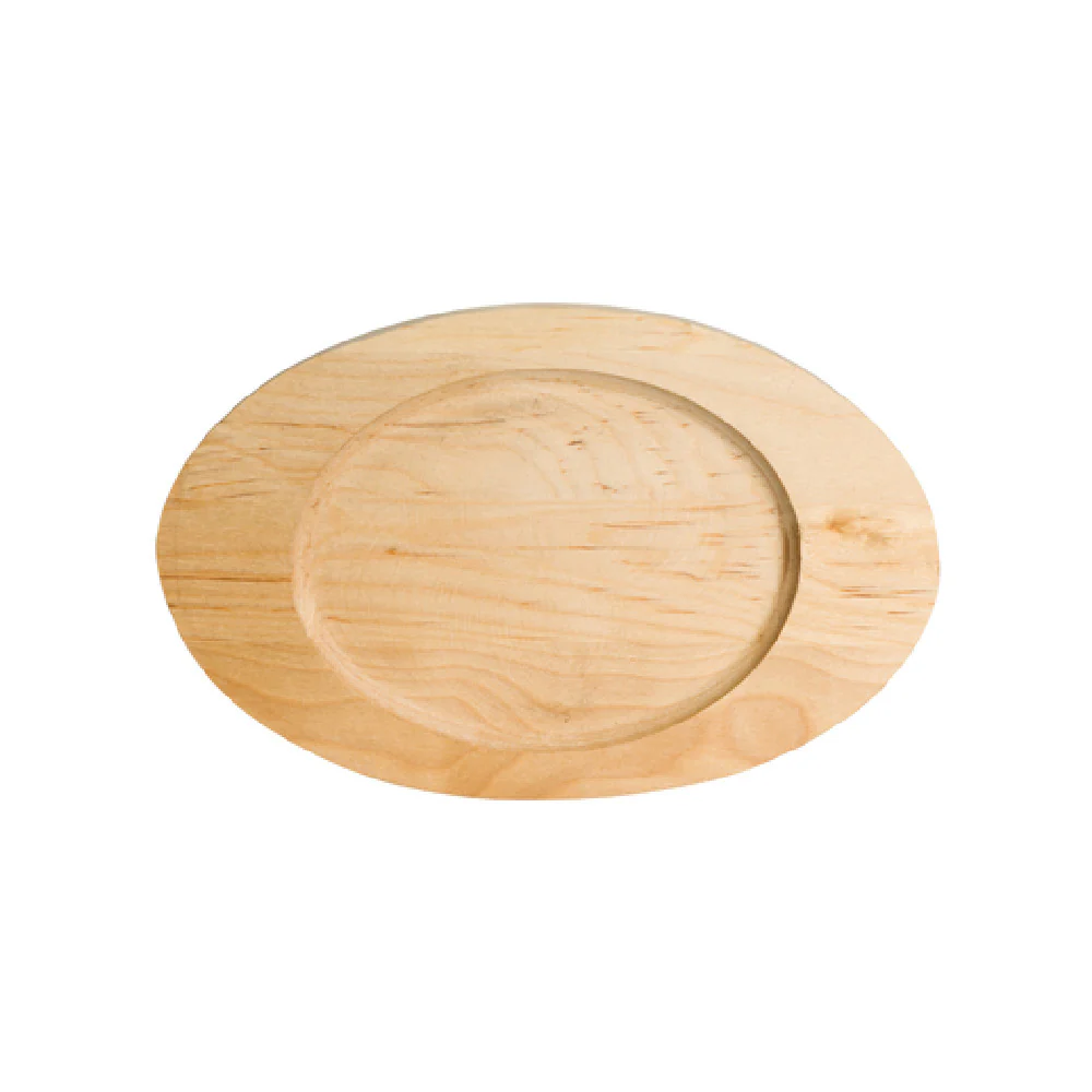 Steelite 7360MW102 8.0 Inch Wooden Tray Oval Cast Iron with Smooth Finish
