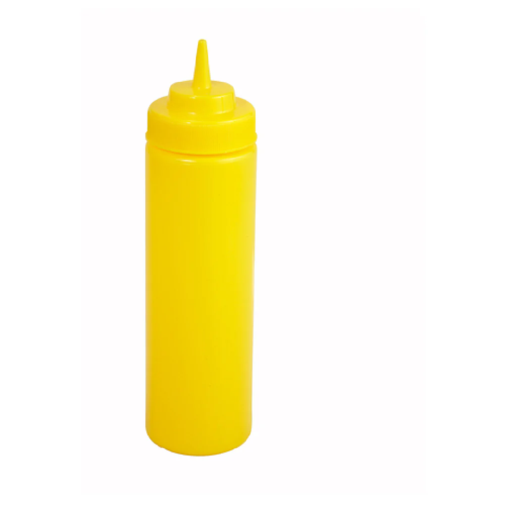 Winco PSW-12Y 12 Oz Squeeze Bottle BPA Free Plastic Yellow Pack of 6