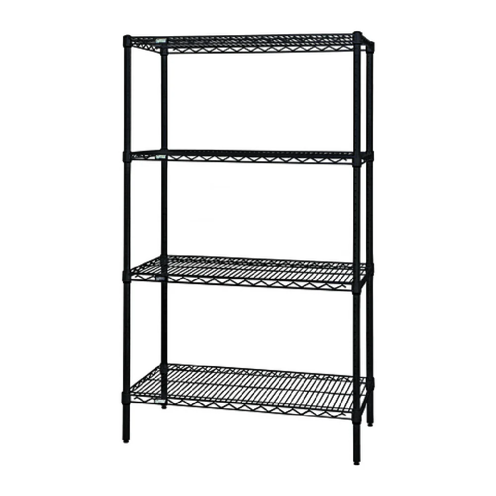 Quantum WR86-1872BK 72 Inch Wire Shelving Starter Kit 600 to 800 lb Capacity and Black Epoxy Finish Quantum WR86-1872BK 72 Inch Wire Shelving Starter Kit 600 to 800 lb Capacity and Black Epoxy Finish