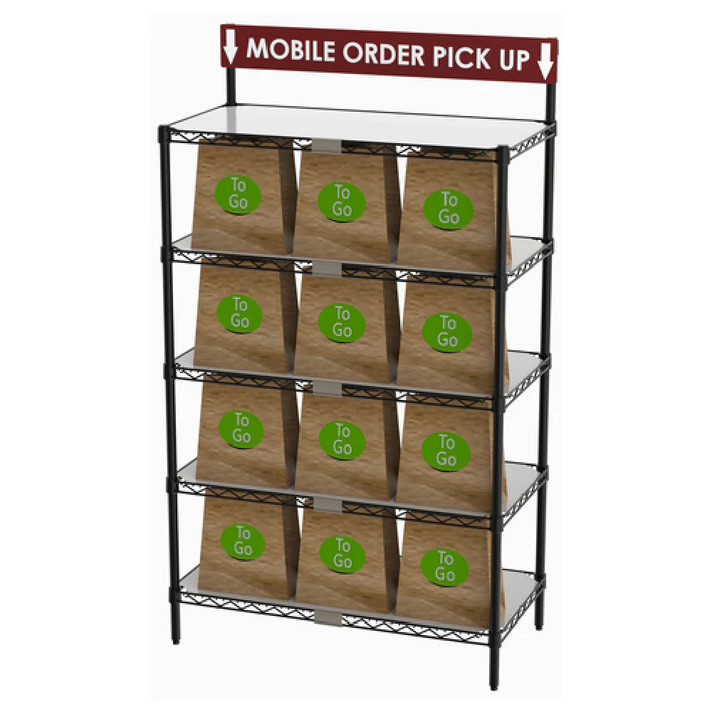 Metro CR1836TGSR 36 Inch To-Go Order Pick-Up Station with Sign Steel