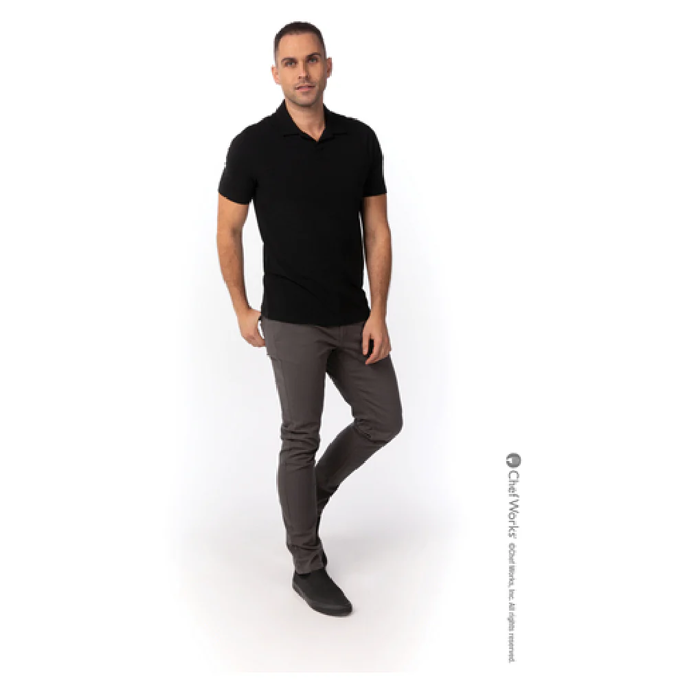 Chef Works TSMEBLK3XL 3XL Men's Definity Shirt Short Sleeves V-neck Polo Black Chef Works TSMEBLK3XL 3XL Men's Definity Shirt Short Sleeves V-neck Polo Black