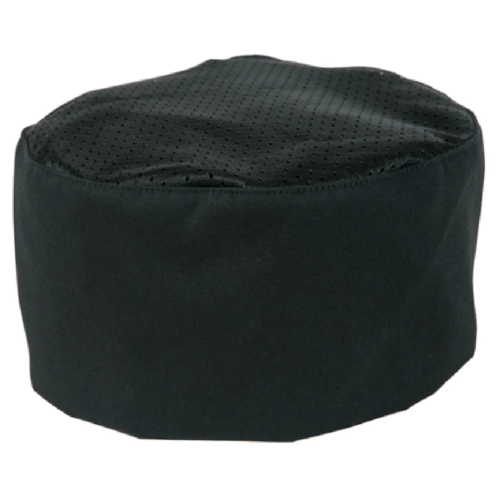 Mercer Culinary M60070BK Chef's Hat Adjustable Velcro Closure Black Poly Cotton