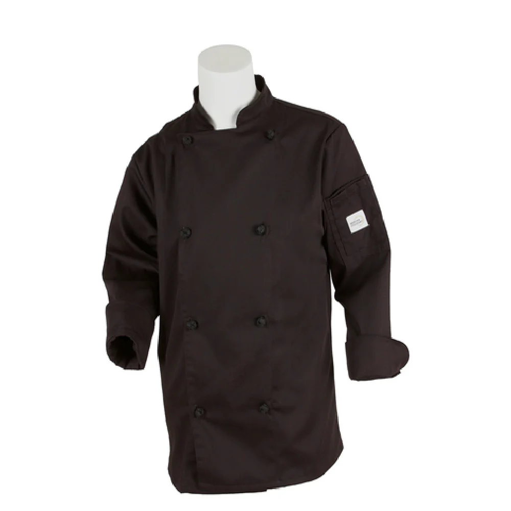 Mercer Culinary M61040BKXXS XXSmall Women's Chef Coat with Cloth Knot Buttons Black Mercer Culinary M61040BKXXS XXSmall Women's Chef Coat with Cloth Knot Buttons Black