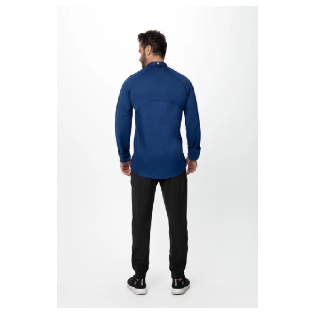 Chef Works CBZ02-OCB-S 37 Inch Nepal Chef Coat Raglan Long Sleeve with Thermometer Pockets Ocean Blue Chef Works CBZ02-OCB-S 37 Inch Nepal Chef Coat Raglan Long Sleeve with Thermometer Pockets Ocean Blue