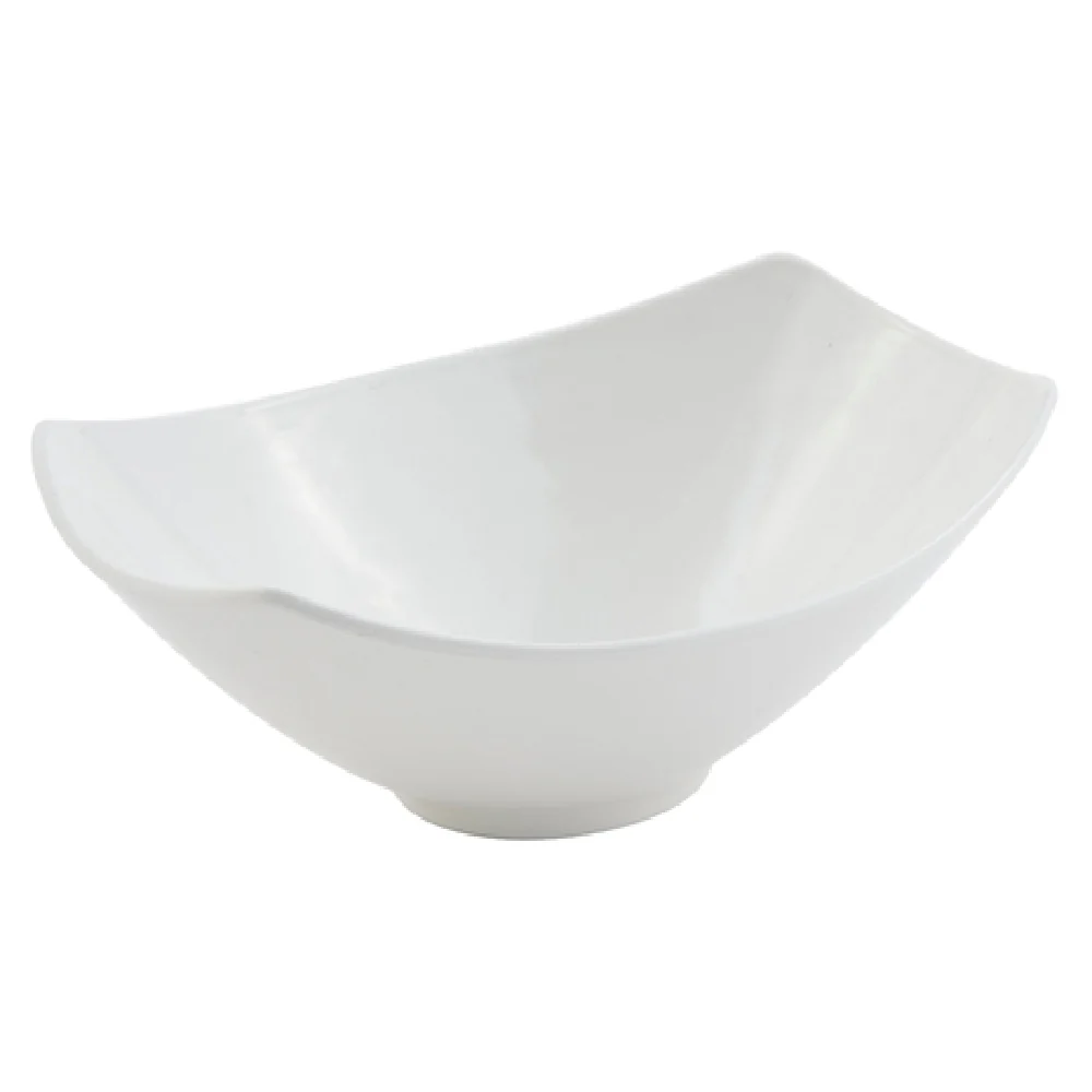 Bon Chef 2512WHTM 32 Oz Gondola Bowl with Ceramic Look Sandstone Matte White Aluminum