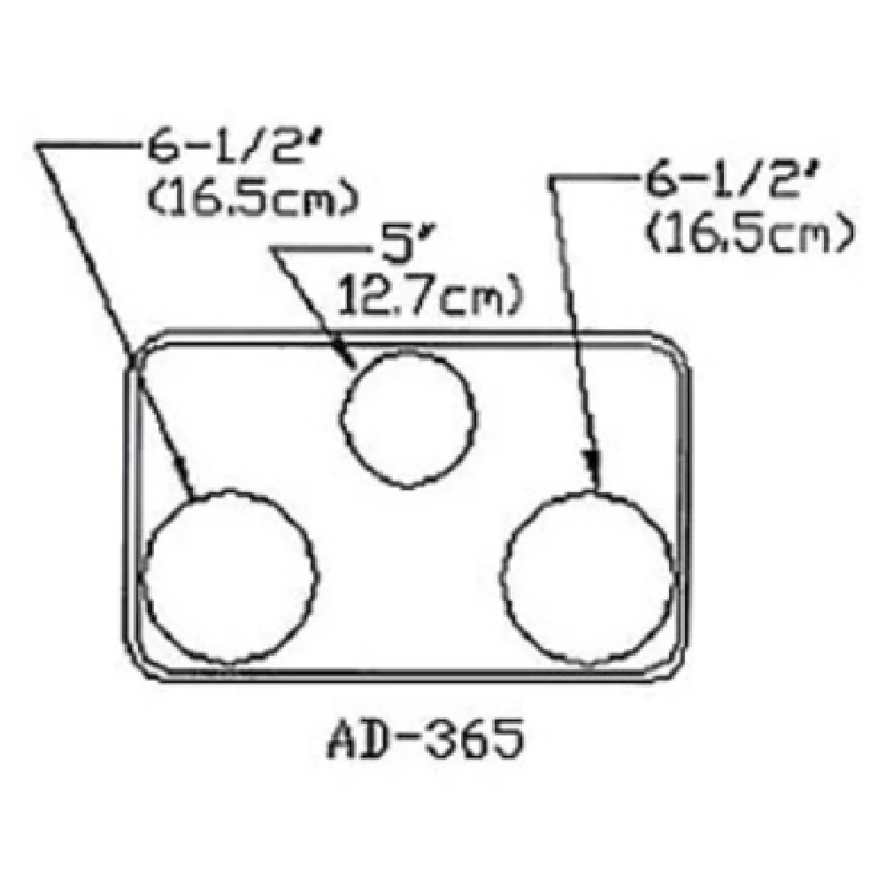 Atlas Metal AD-365 21 Inch Adapter Plate with 5 and 6-1/2 Inch Holes Atlas Metal AD-365 21 Inch Adapter Plate with 5 and 6-1/2 Inch Holes