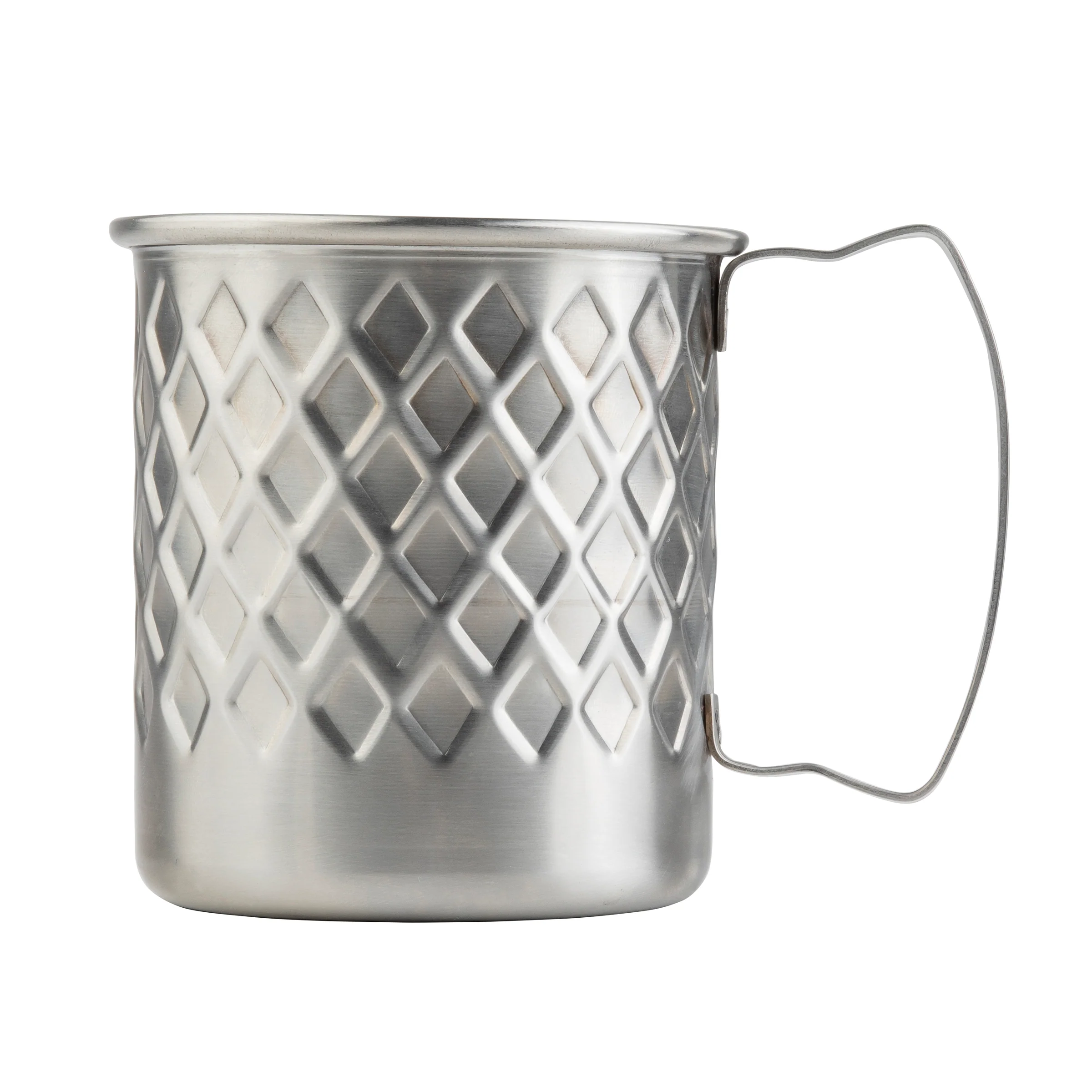 Tablecraft 11657 14 Oz Mug Metal with Lattice Grip Durable Stainless Steel Tablecraft 11657 14 Oz Mug Metal with Lattice Grip Durable Stainless Steel