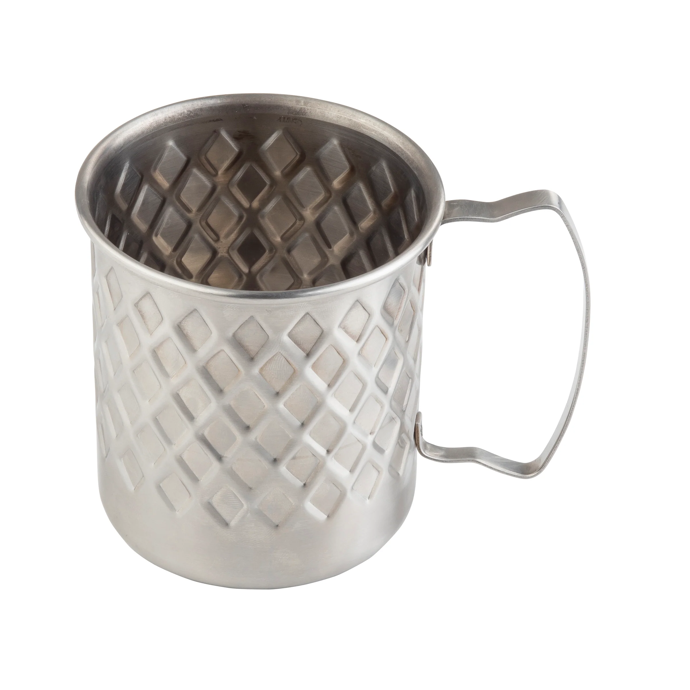 Tablecraft 11657 14 Oz Mug Metal with Lattice Grip Durable Stainless Steel Tablecraft 11657 14 Oz Mug Metal with Lattice Grip Durable Stainless Steel