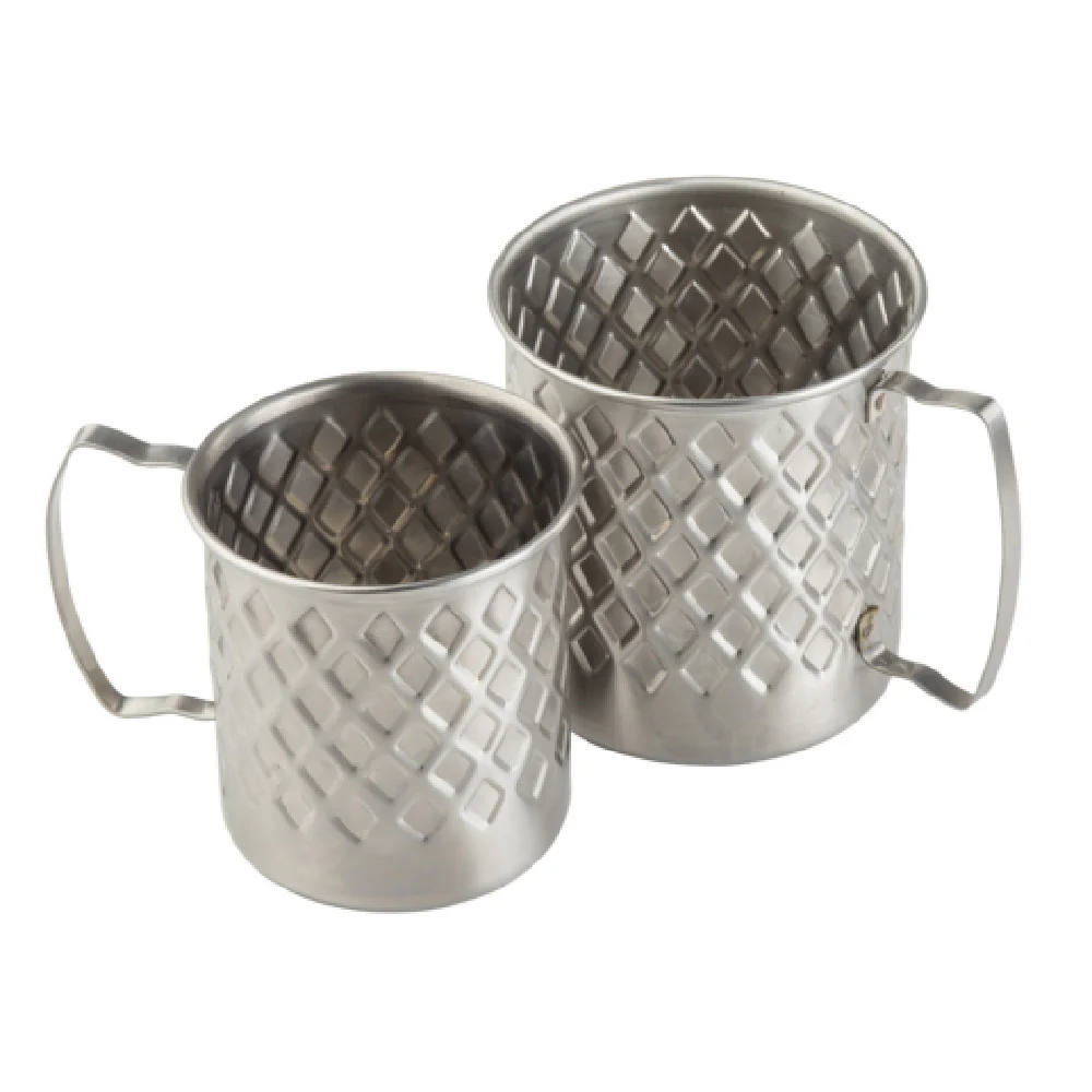 Tablecraft 11657 14 Oz Mug Metal with Lattice Grip Durable Stainless Steel Tablecraft 11657 14 Oz Mug Metal with Lattice Grip Durable Stainless Steel