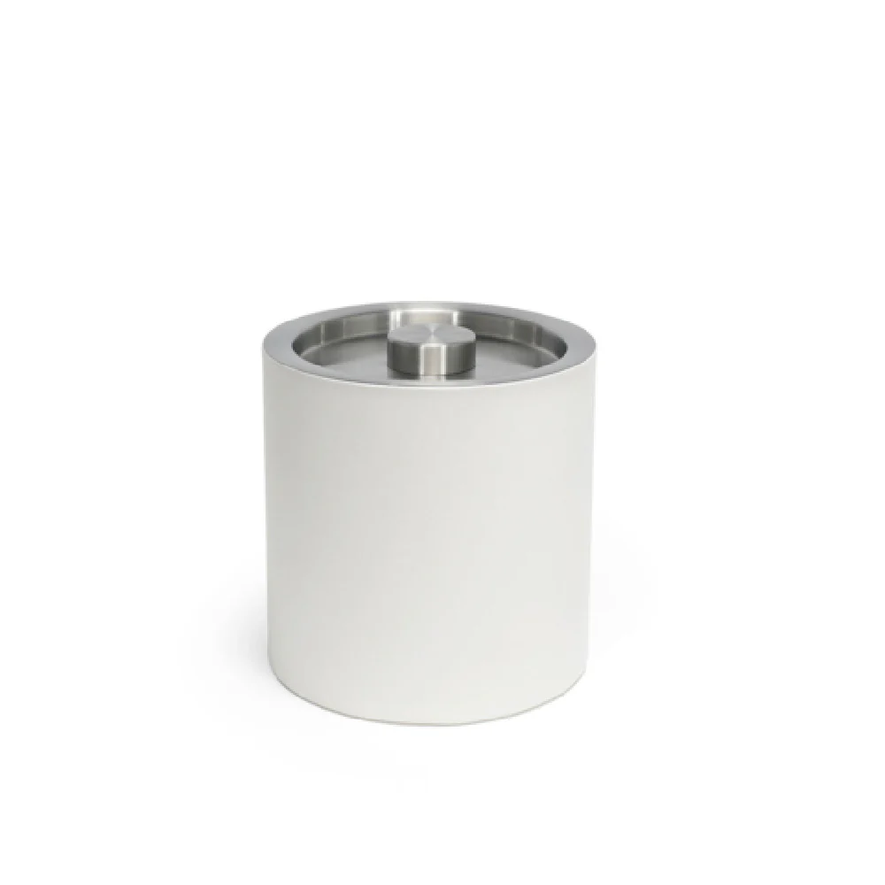 FOH RIB027WHL21 3.5qt Round London Ice Bucket White With Matte Black Lid Includes One RIB017WHL21-BTM 3.5qt Round London Ice Bucket Base White FOH RIB027WHL21 3.5qt Round London Ice Bucket White With Matte Black Lid Includes One RIB017WHL21-BTM 3.5qt Round London Ice Bucket Base White
