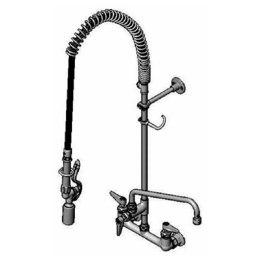 T&S Brass B-0133-12WCRBCT 8 Inch EasyInstall Pre-Rinse Unit with Stainless Steel Hose