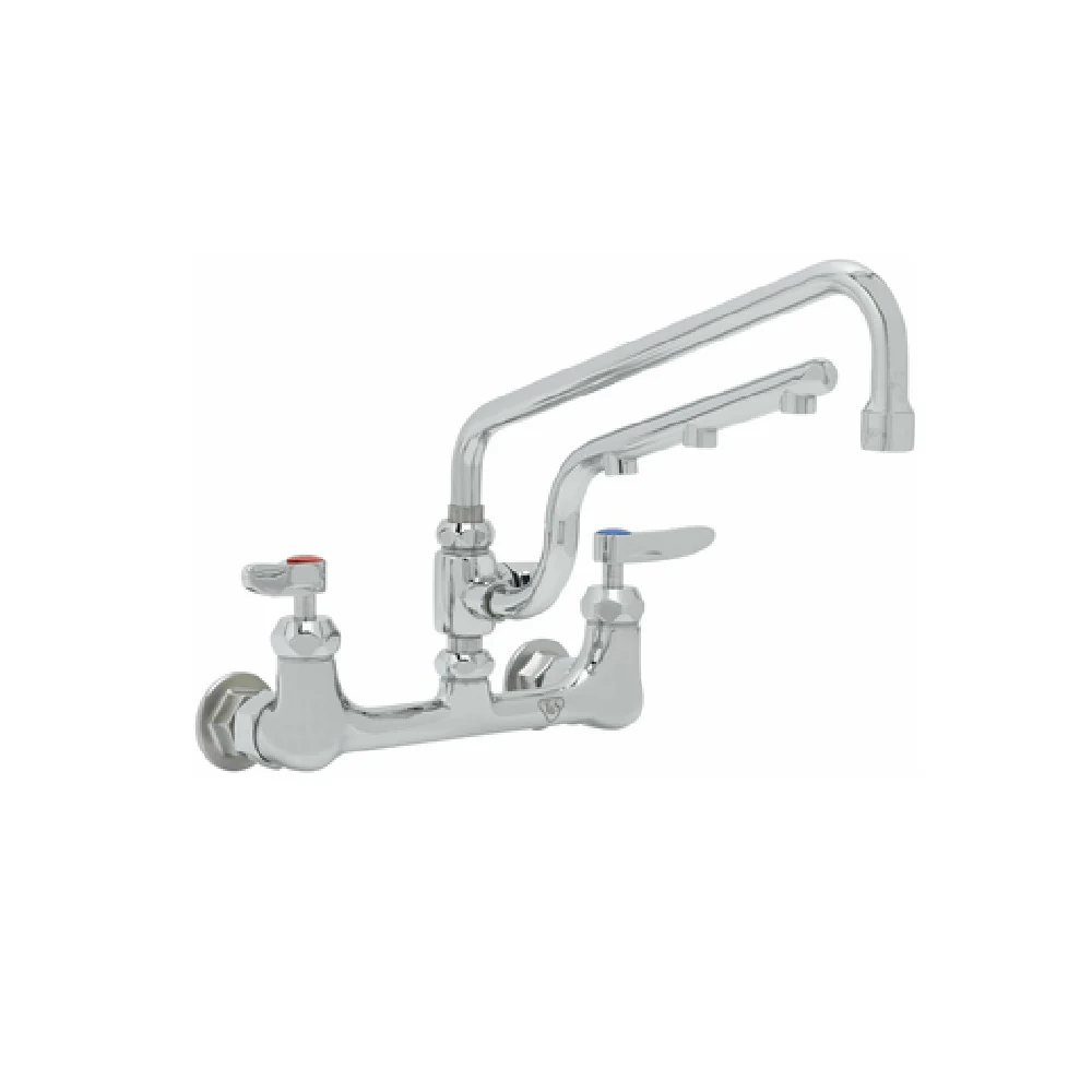 T&S Brass B-0231-U12-CR 12-Inch Swing Nozzle Wall Mount Mixing Faucet with Polished Chrome Plated Brass Body