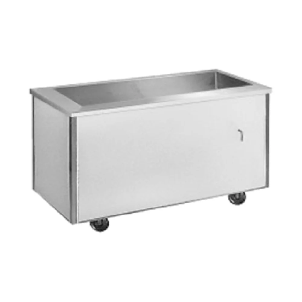Randell RAN IC-4 60 Inch Ice Cooled Cold Food Table Mobile Laminate Stainless Steel with 4 Pan Size Randell RAN IC-4 60 Inch Ice Cooled Cold Food Table Mobile Laminate Stainless Steel with 4 Pan Size