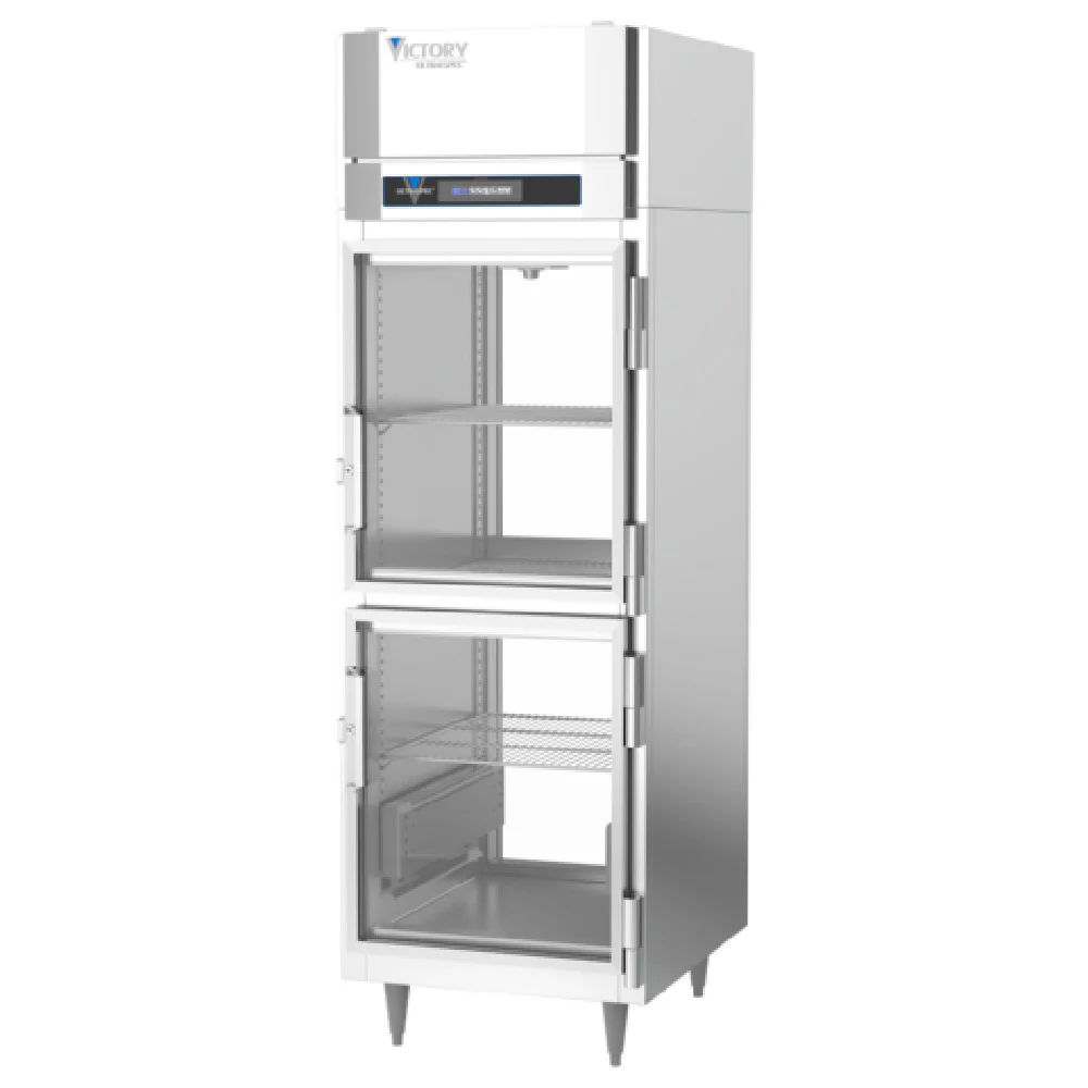Victory HSA-1D-1-PT-HG 26 Inch Heated Cabinet Pass-Thru Stainless Steel with Glass Doors