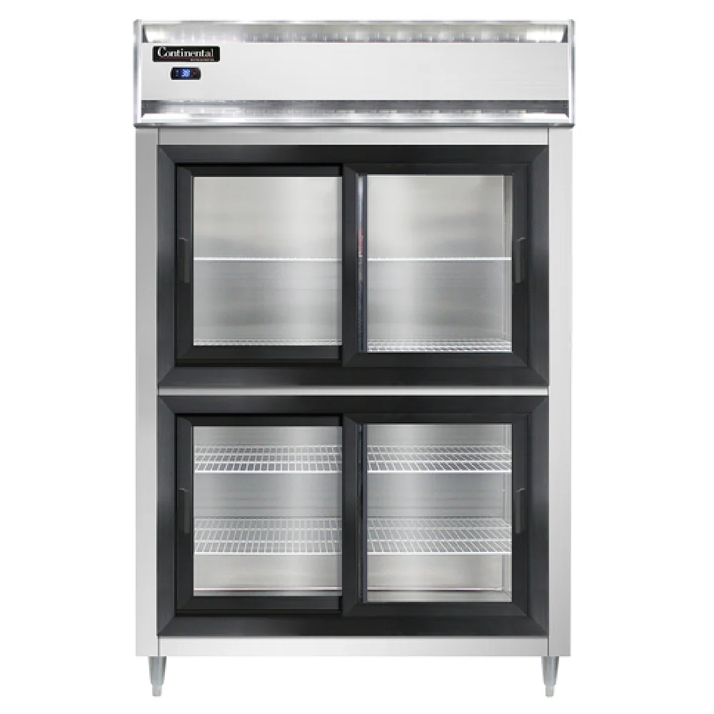 Continental Refrigerator D2RSNSSSGDHD 52 Inch Designer Line Refrigerator Reach-in Two-section Stainless Steel with Self-contained Refrigeration