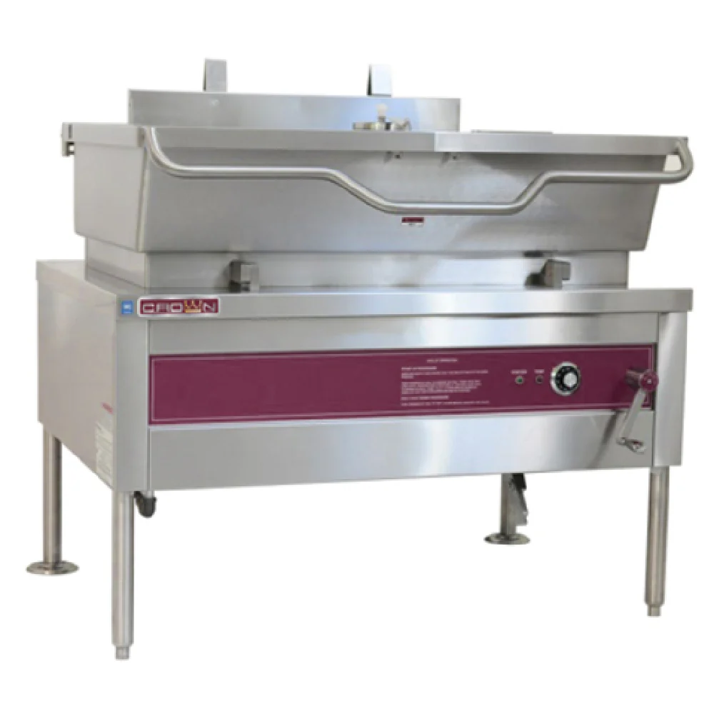 Crown Steam ES-40_220/60/1 48 Inch Tilting Skillet Electric 40 Gallon with Strainer Crown Steam ES-40_220/60/1 48 Inch Tilting Skillet Electric 40 Gallon with Strainer