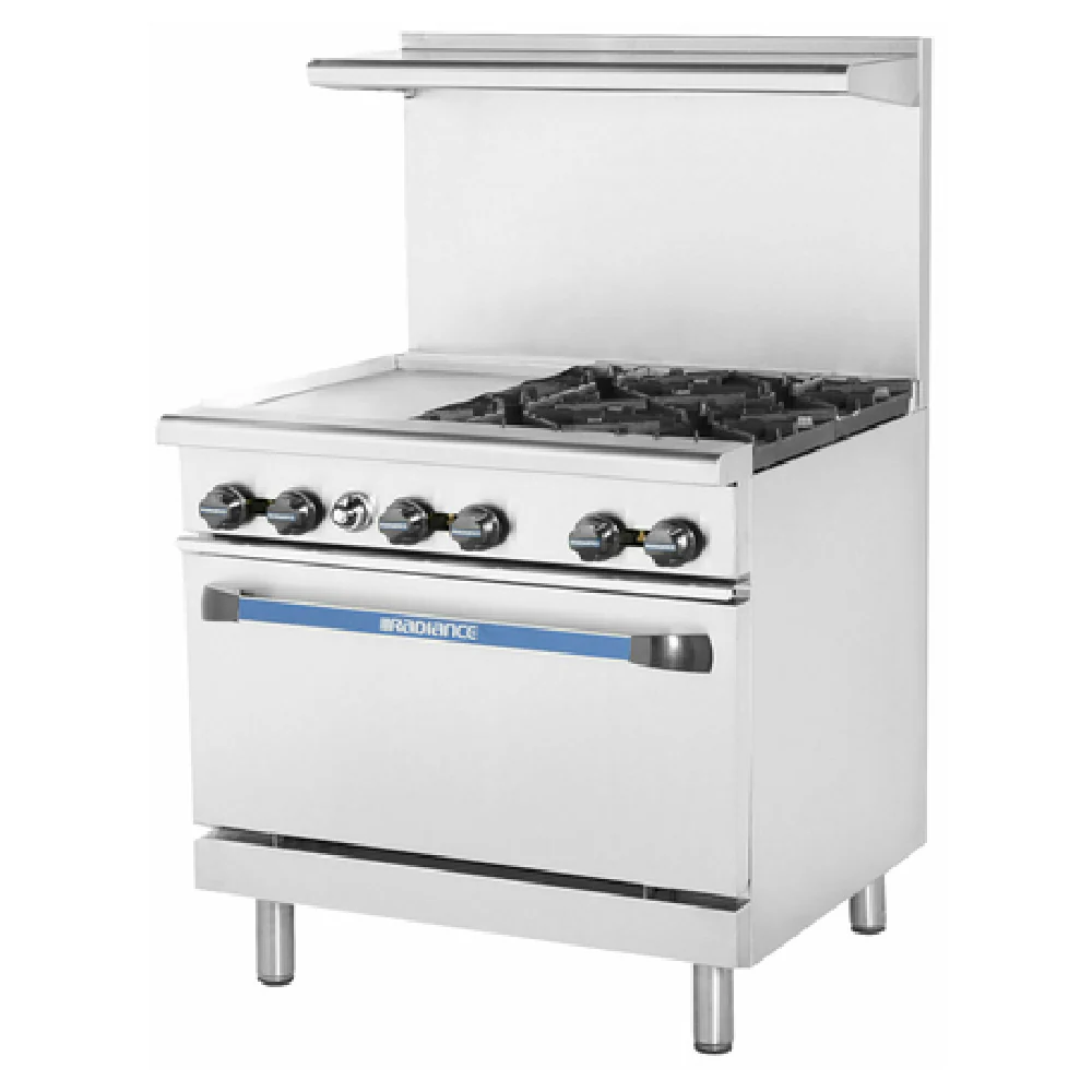 Turbo Air TARG-12G4B_LP 36 Inch Gas Restaurant Range with 4 Burners 128000 BTU