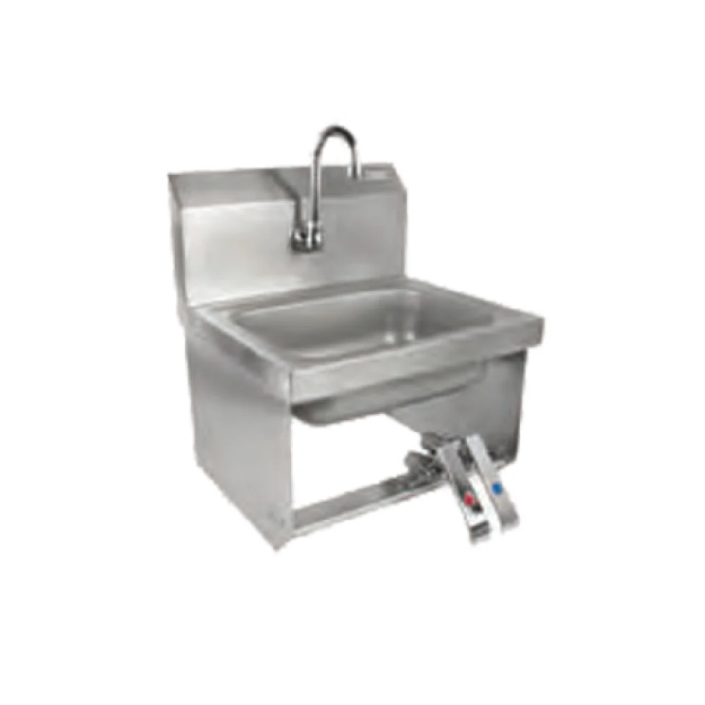 John Boos PBHS-W-1410-KV2MB 14 Inch Hand Sink Wall Mount Stainless Steel with Faucet John Boos PBHS-W-1410-KV2MB 14 Inch Hand Sink Wall Mount Stainless Steel with Faucet