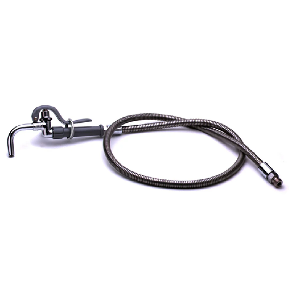T&S Brass B-0102 Automatic Shut-off Valve 6' Length Pot and Glass Filler Stainless Steel with Flexible Hose T&S Brass B-0102 Automatic Shut-off Valve 6' Length Pot and Glass Filler Stainless Steel with Flexible Hose