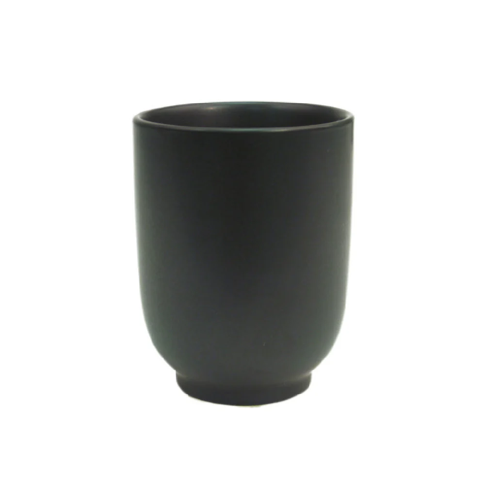 CAC China 666-1-BLK 8 Oz. Japanese Style Drinkware Cup Ceramic Black