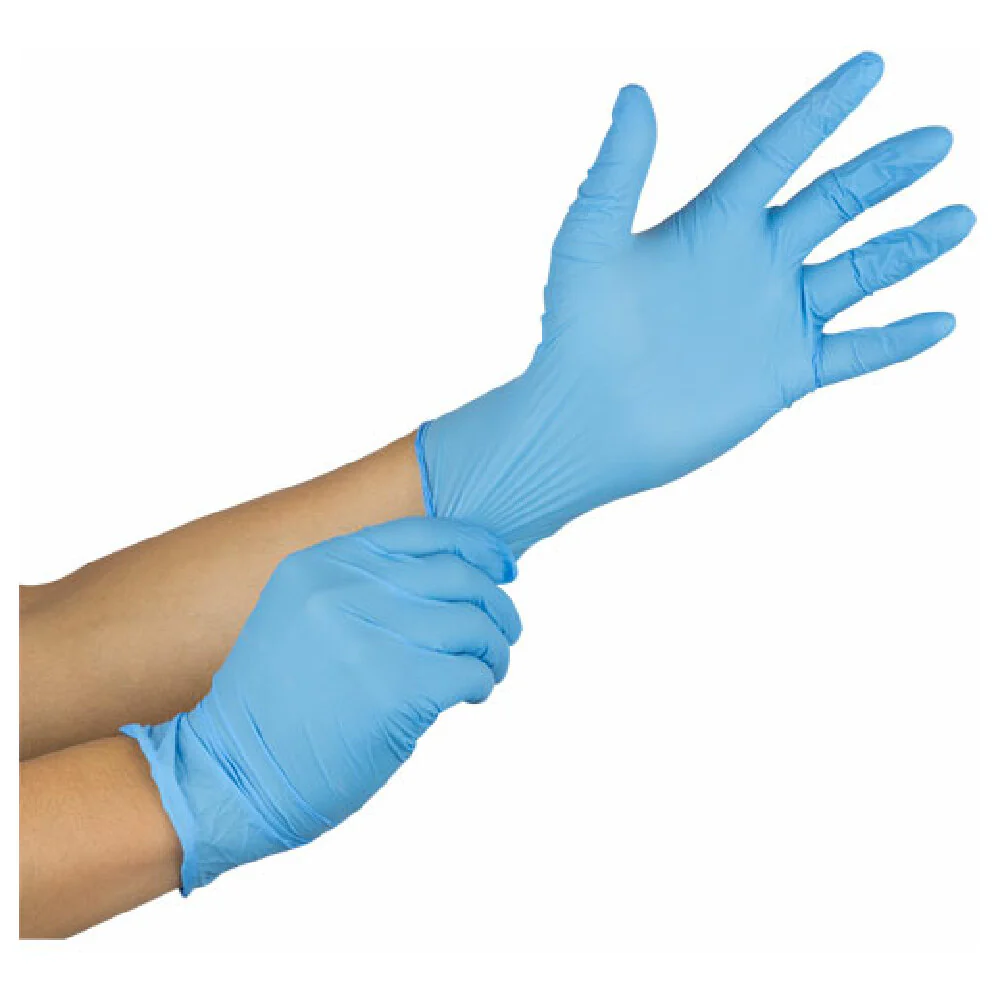 AllPoints 99893 5 Inch Large Powder-free Nitrile Gloves Blue 100 Pack