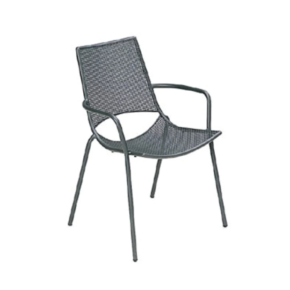 emuamericas llc 151 23 Inch Chair Armchair Stacking Outdoor Interlace Steel Mesh