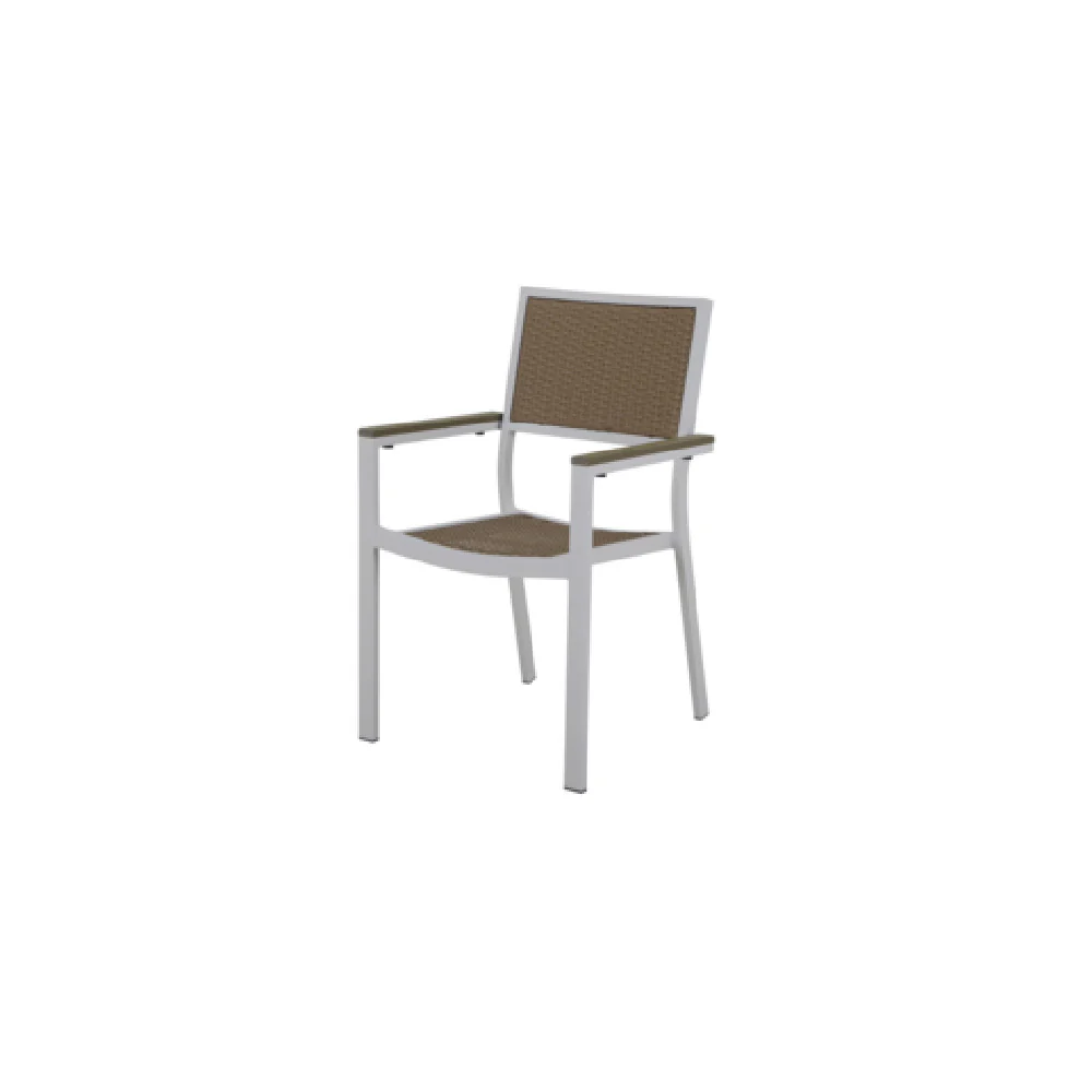 Plantation Prestige Commercial Furniture 8761100-0452 23 Inch Arm Chair Aluminum Honey Woven White Finish Designed for Commercial Indoor Outdoor Use Plantation Prestige Commercial Furniture 8761100-0452 23 Inch Arm Chair Aluminum Honey Woven White Finish Designed for Commercial Indoor Outdoor Use