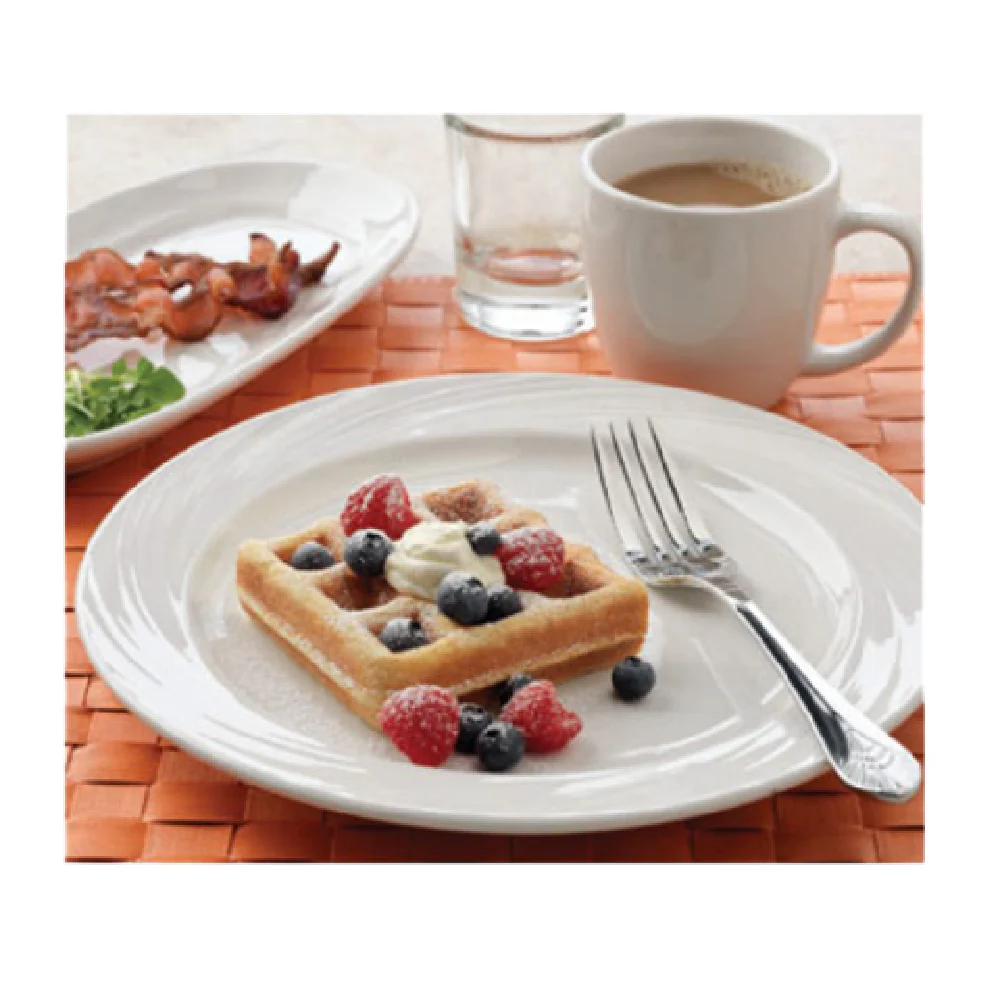 Libbey BO-1111 7 Inch Round Plate with Medium Rim Porcelain Bright White Libbey BO-1111 7 Inch Round Plate with Medium Rim Porcelain Bright White