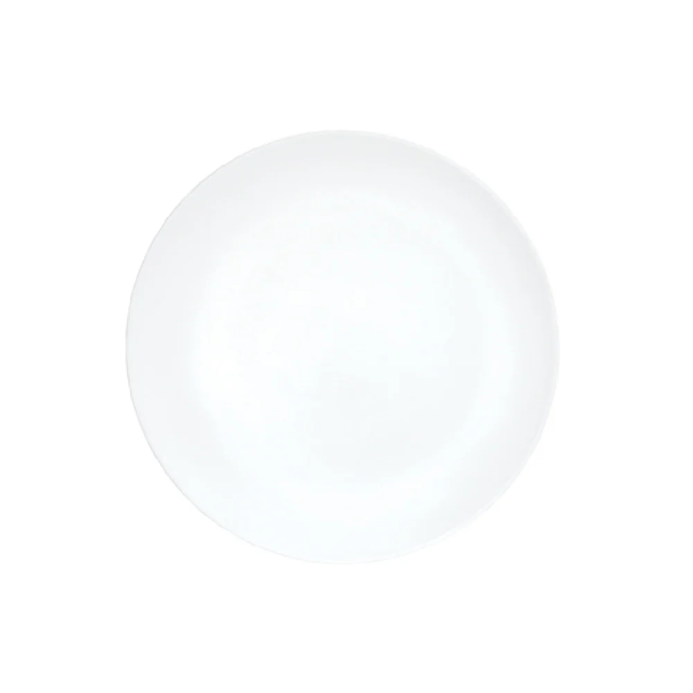 Cal Mil 22445-9-15 9 Inch Round Coupe Shallow Plate Melamine White Matte Finish