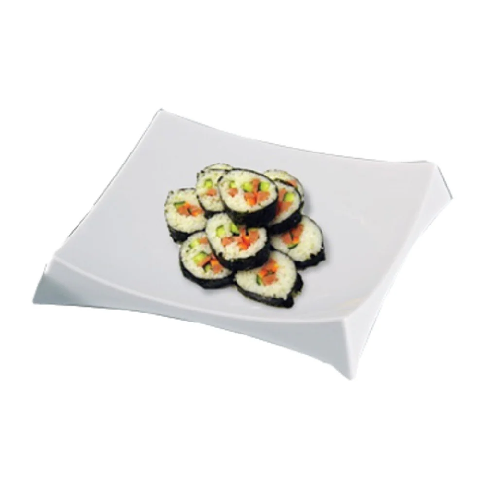Yanco RM-4209 8-1/2 Inch Square Sushi Plate with Feet Melamine White Yanco RM-4209 8-1/2 Inch Square Sushi Plate with Feet Melamine White