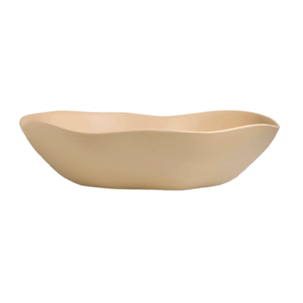 Steelite 7004DD032 17 Quart Oval Salad Bowl Melamine Tan - Extra Large