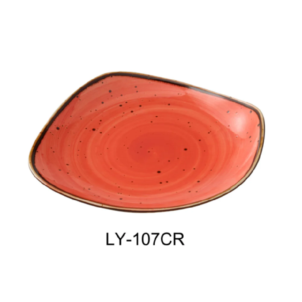 Yanco LY-107CR 7-1/4 Inch Porcelain Lyon Plate Free Form Dishwasher Safe