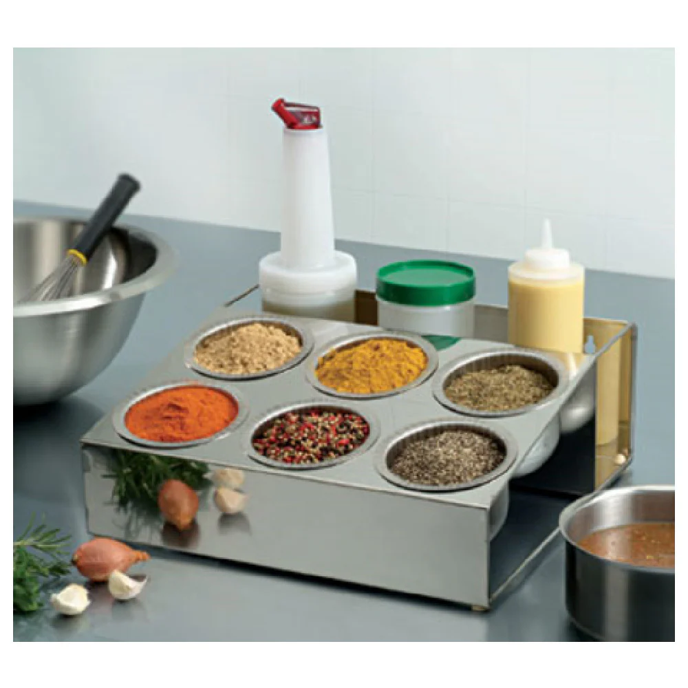 Matfer 017082 15 Inch Spice Roll Box with (6) 16 Oz Hemispheric Bowls Stainless Steel