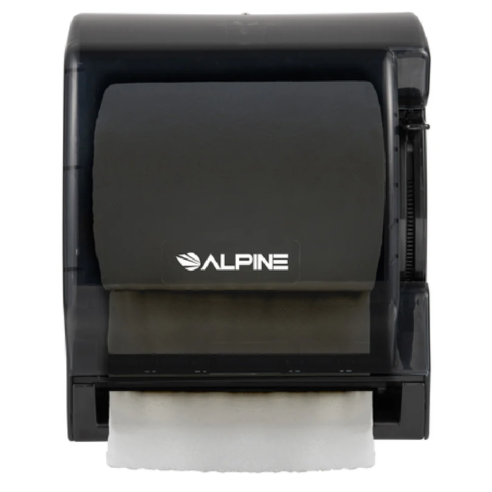 Alpine Industries ALP454-ECO-TBLK 10 Inch Paper Towel Dispenser Wall Mount Black Plastic with Lever Control