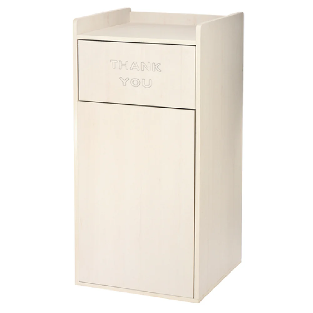 Alpine Industries ALP476-WHI 22 Inch Drop Top Trash Receptacle Wood Veneer White