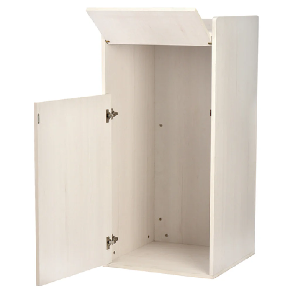 Alpine Industries ALP476-WHI 22 Inch Drop Top Trash Receptacle Wood Veneer White Alpine Industries ALP476-WHI 22 Inch Drop Top Trash Receptacle Wood Veneer White