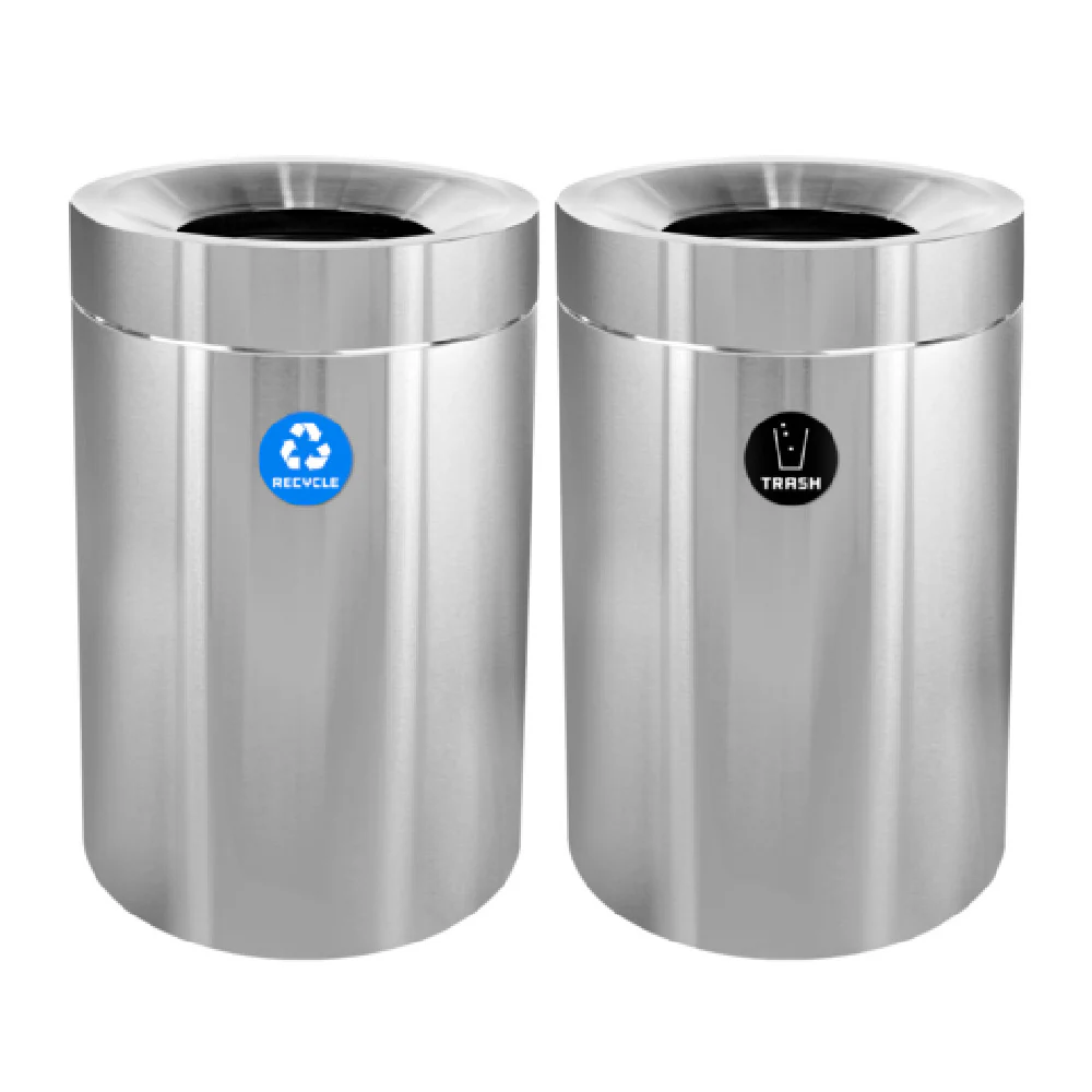 Alpine Industries ALP475-50-R-T 24 Inch Recycling Can Trash Receptacle Stainless Steel