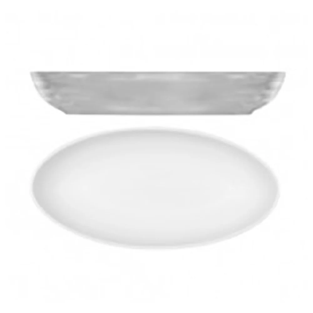 BauscherHepp 306223-700410 9-1/5 Inch Porcelain Relish Dish Oval Stone Gray