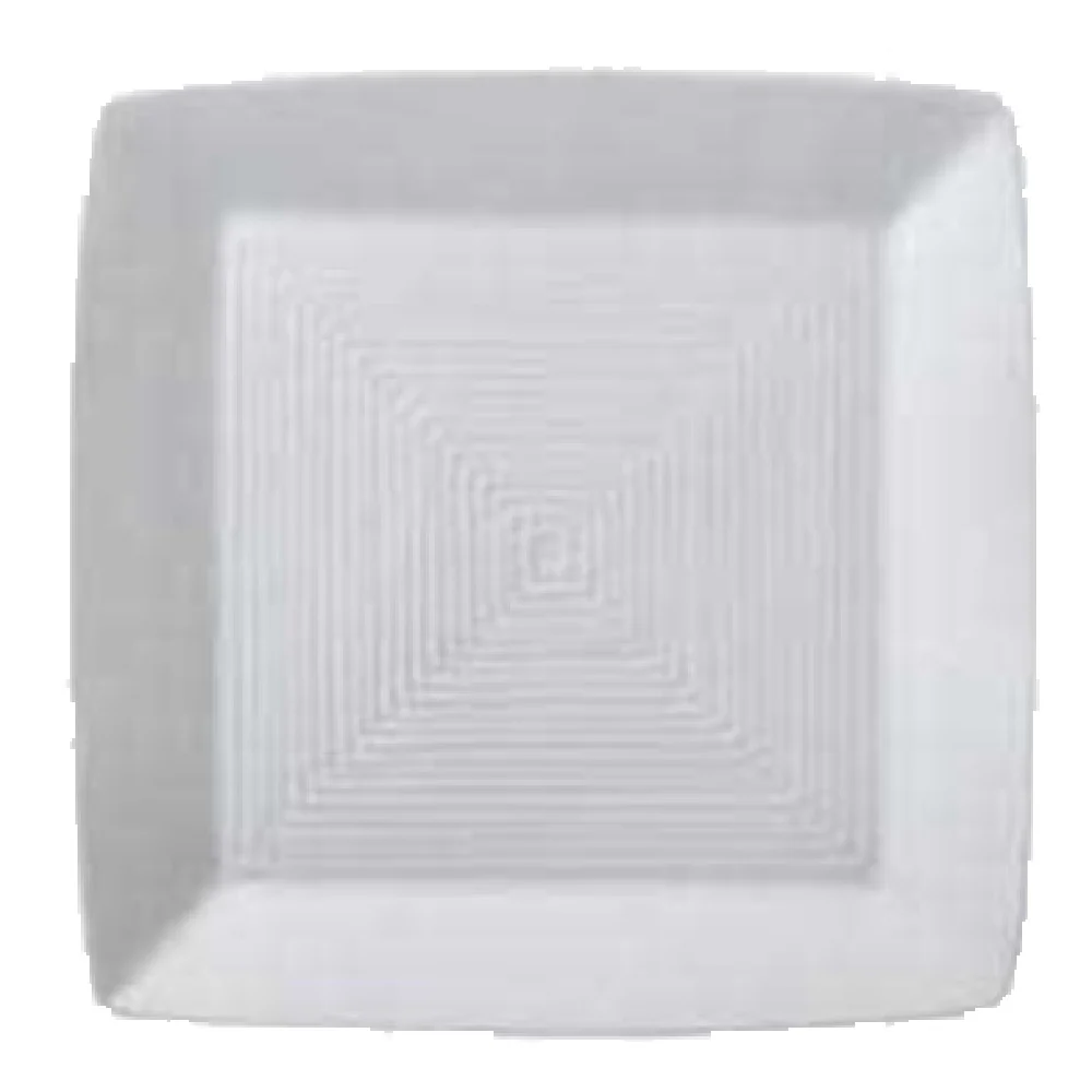 Vertex China ARG-S6 6 Inch Plate Square Embossed Deep Rolled Edge White 3 Packs Vertex China ARG-S6 6 Inch Plate Square Embossed Deep Rolled Edge White 3 Packs
