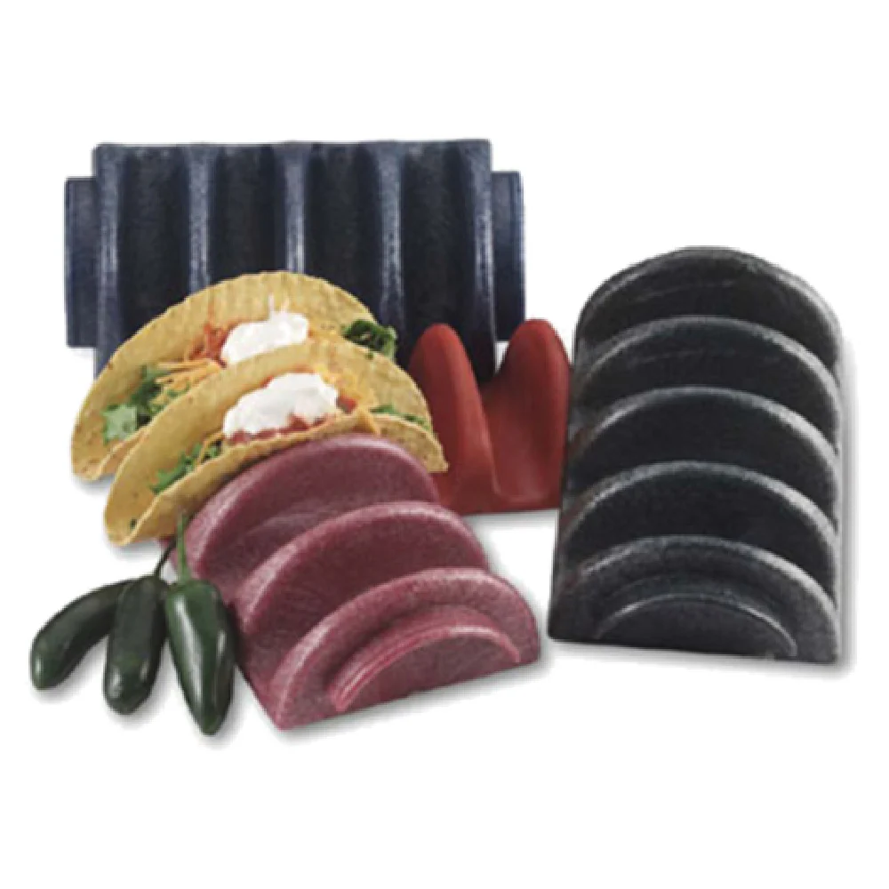 HS Inc HS1022-PK 9-1/4 Inch Taco Server 4 Shell Capacity Dishwasher Safe Polyethylene Paprika