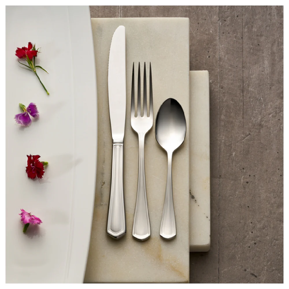 1880 Hospitality 2305SDEF 7-1/4 Inch Soup Dessert Spoon Oval Bowl with Fluted Border 18/10 Stainless Steel 1880 Hospitality 2305SDEF 7-1/4 Inch Soup Dessert Spoon Oval Bowl with Fluted Border 18/10 Stainless Steel