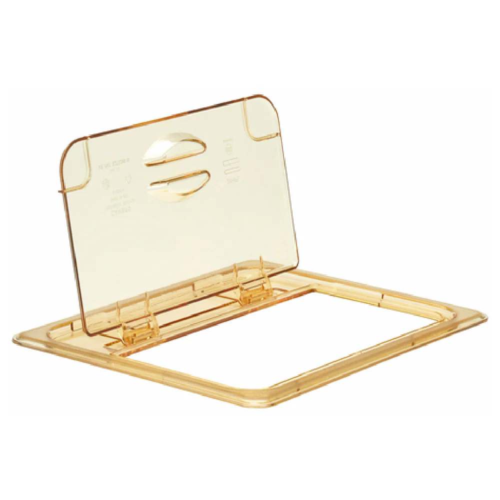 Cambro 20HPL150 High Heat Food Pan Cover 1/2 Size with Hinged Lid Amber Plastic Cambro 20HPL150 High Heat Food Pan Cover 1/2 Size with Hinged Lid Amber Plastic