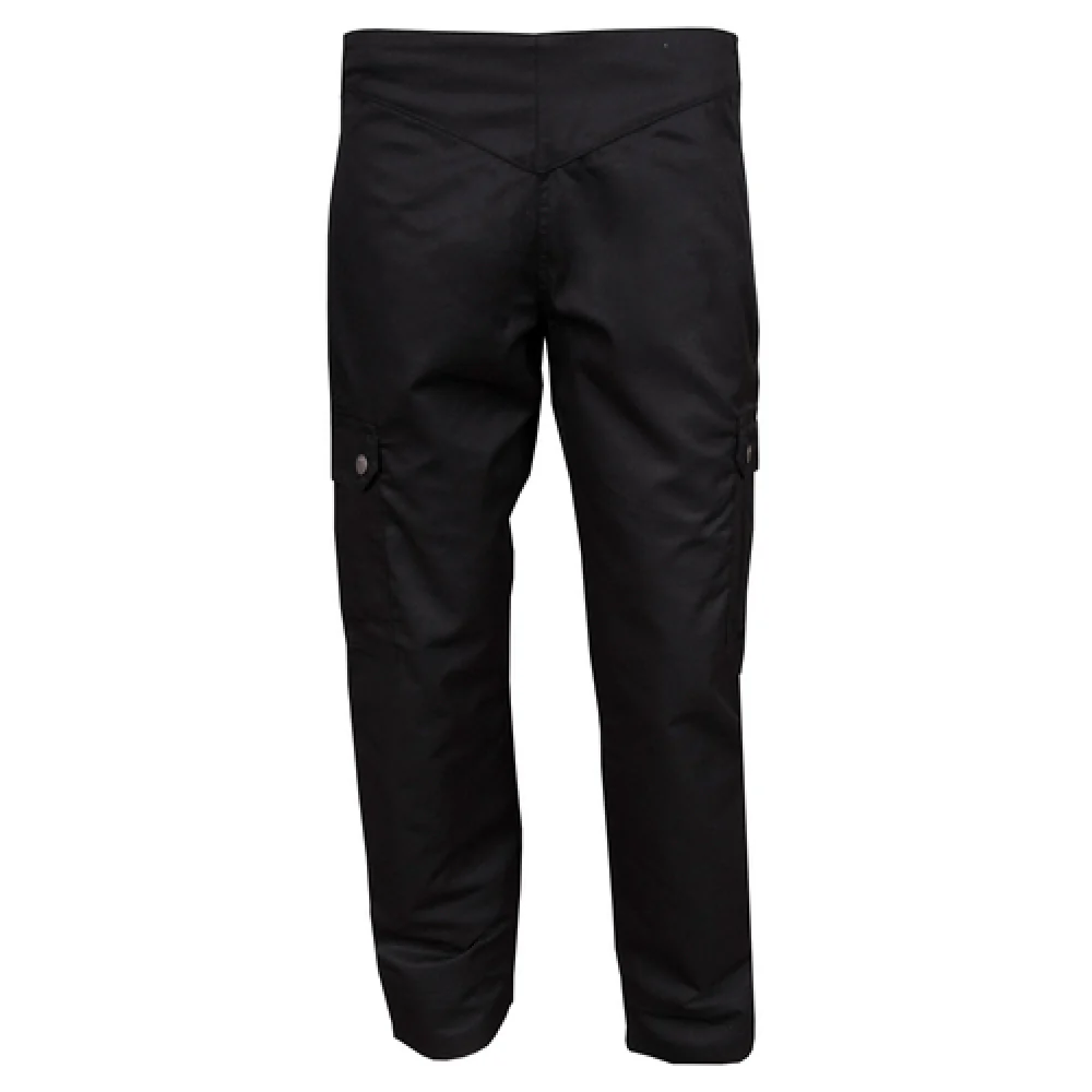 John Ritzenthaler Company LP002BK-L Large Women's Cargo Pants with Elastic Waistband Black Poly-Cotton