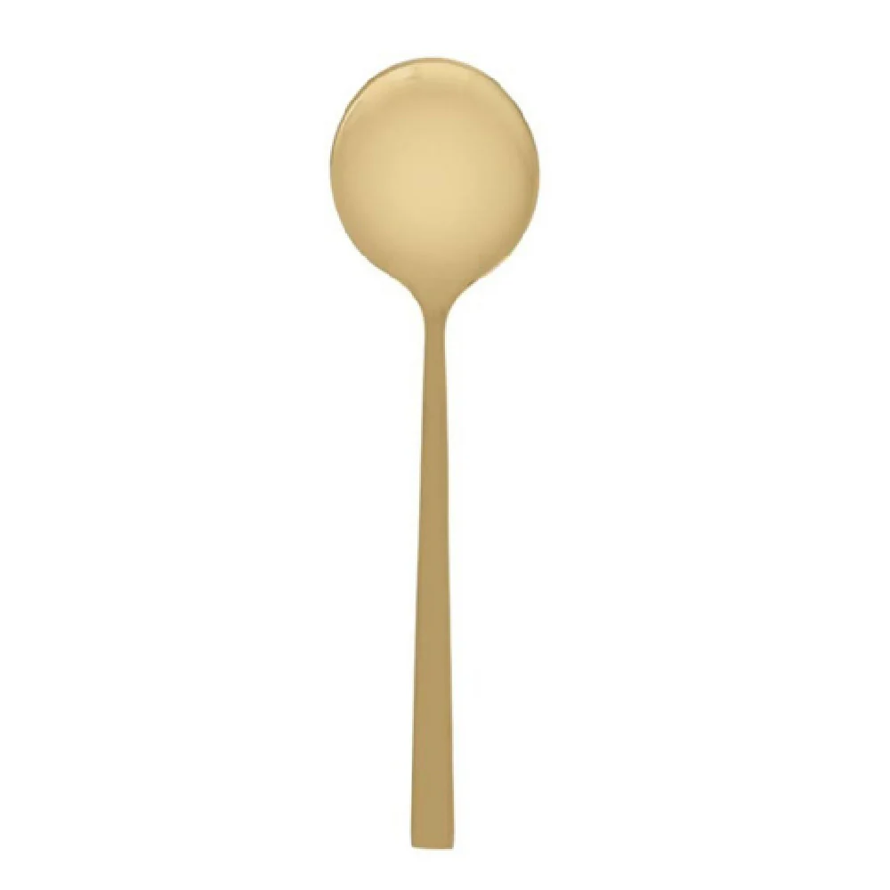 Fortessa 1.9B.165.00.003 6 Inch Bouillon Spoon Brushed 18/10 Stainless Steel Gold