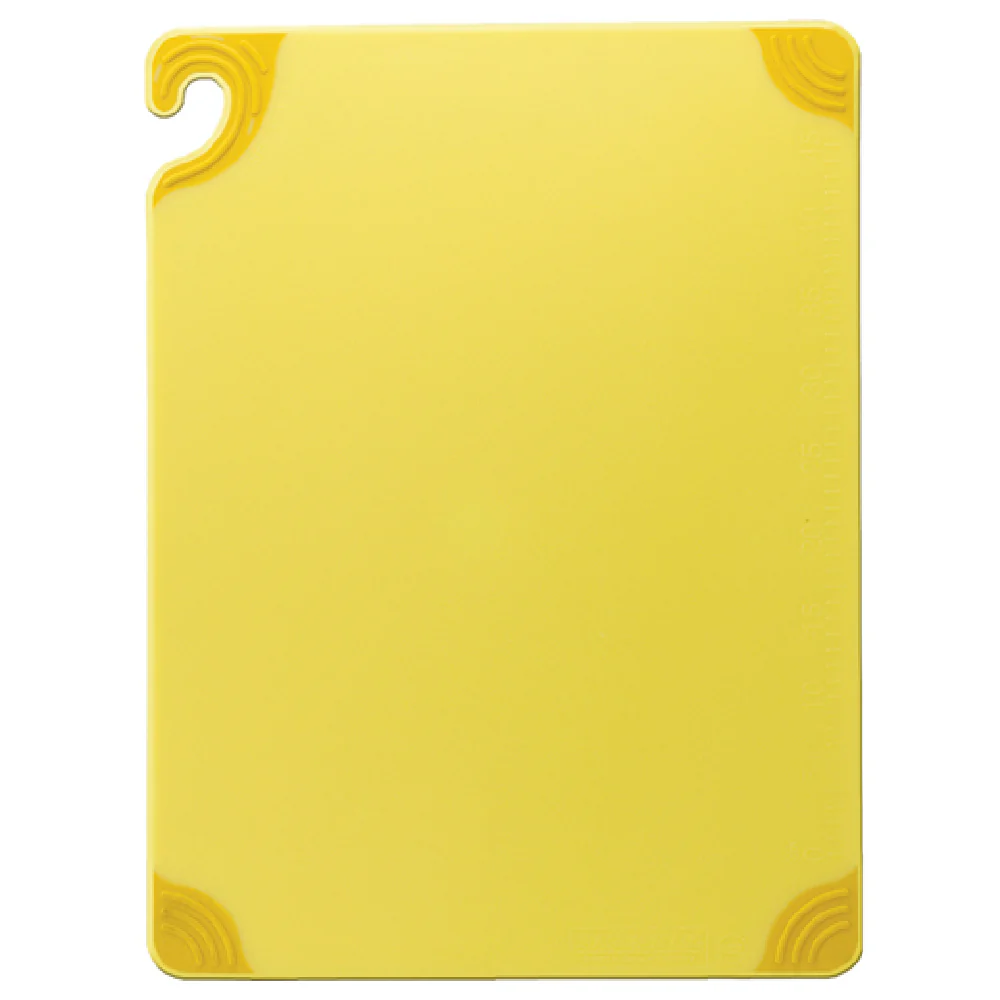 San Jamar CBG121812YL 12 Inch Plastic Cutting Board with Anti-slip Grip Yellow San Jamar CBG121812YL 12 Inch Plastic Cutting Board with Anti-slip Grip Yellow